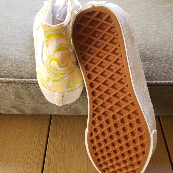 BNWT Vans SK8-HI Tapered 'Yellow Green' swirl (5) KICKS - Picture 6 of 9